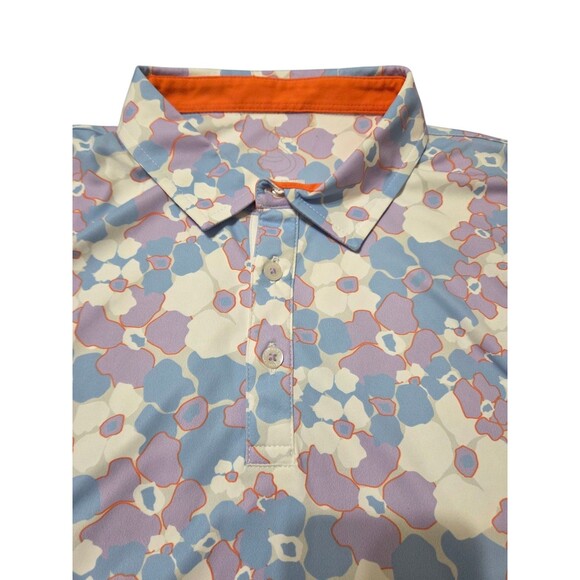 Swannies Golf Performance Polo Club Logo Collared Stretch Floral Men's L B25.1 - Picture 14 of 14